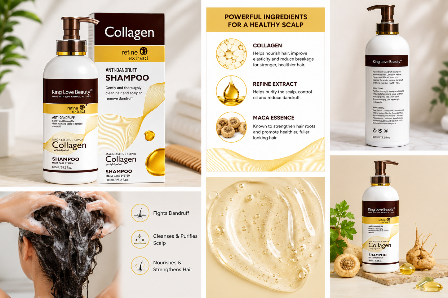 King Love Beauty Collagen Anti-Dandruff Shampoo – 800ml