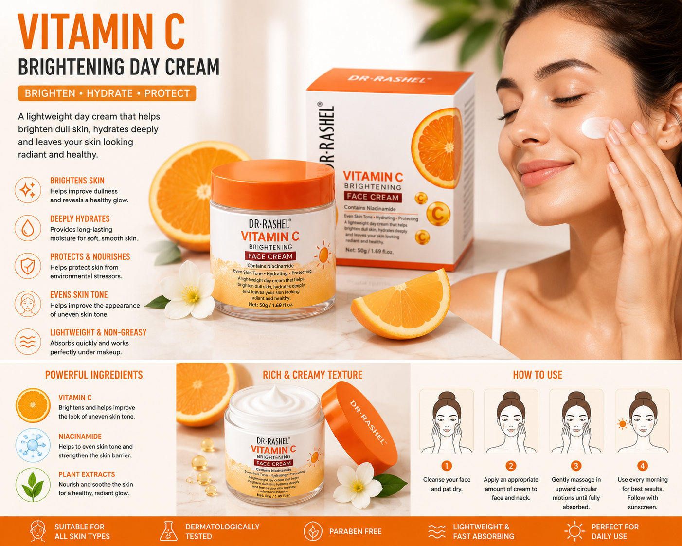 Dr. Rashel Vitamin C Brightening Day Cream – 50g