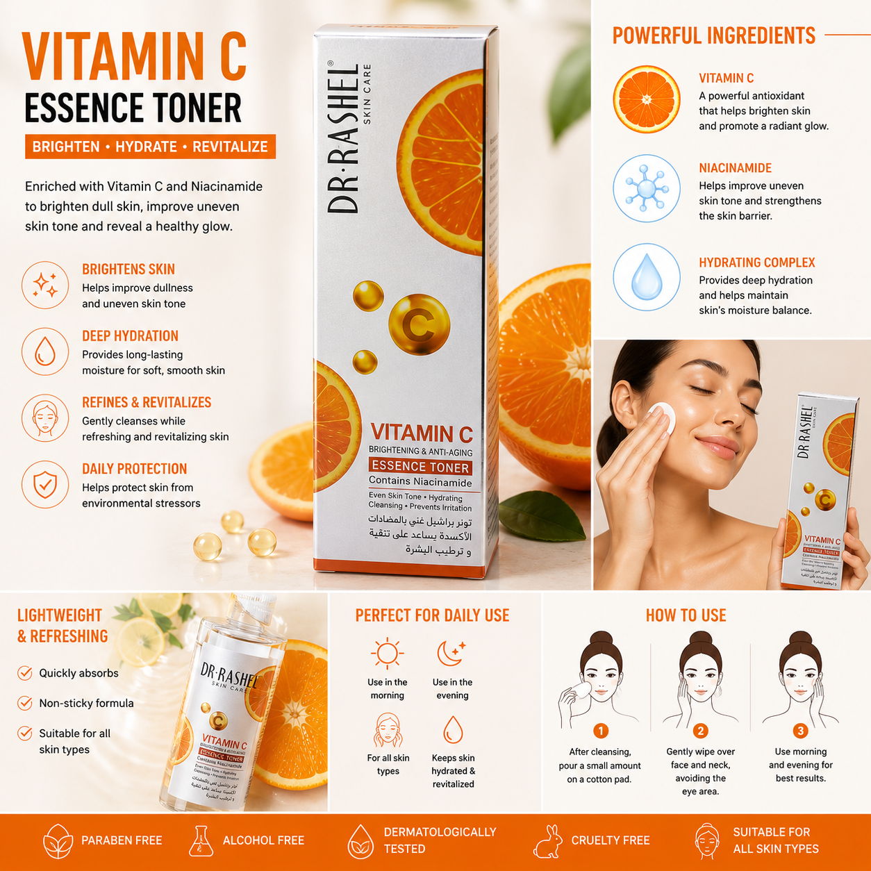 Dr. Rashel Vitamin C Brightening & Anti-Aging Essence Toner – 100ml