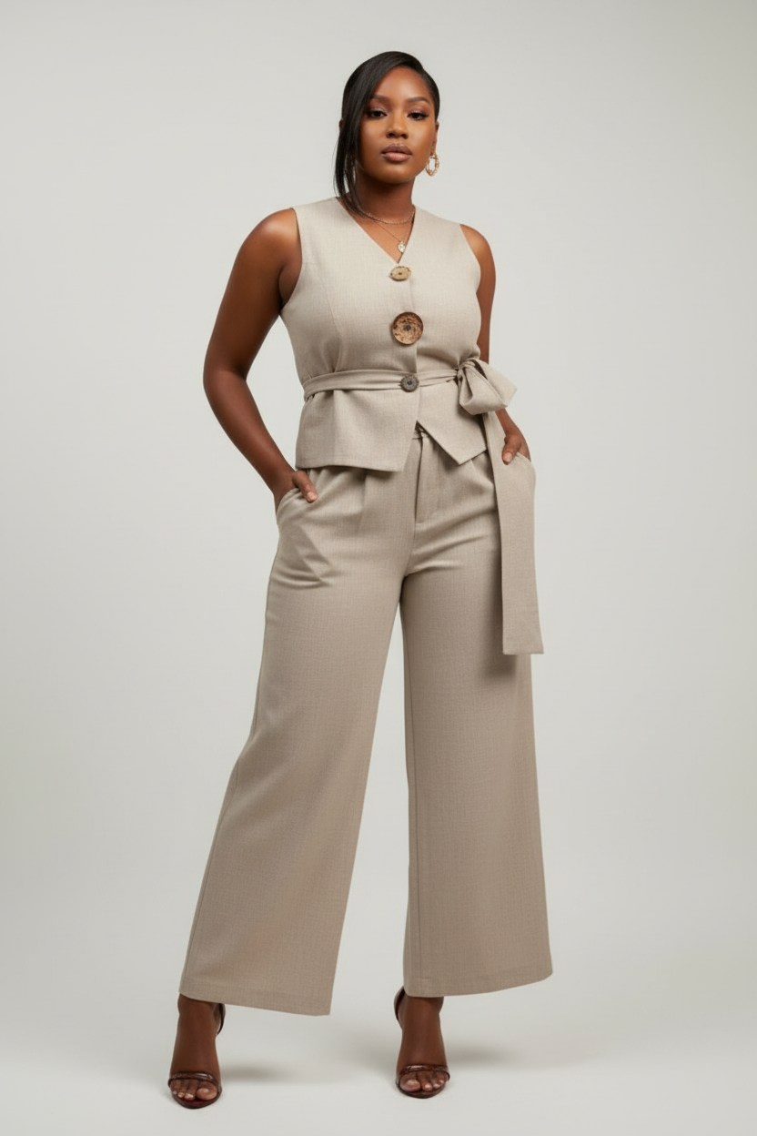 2pcs Set – Cream/Beige