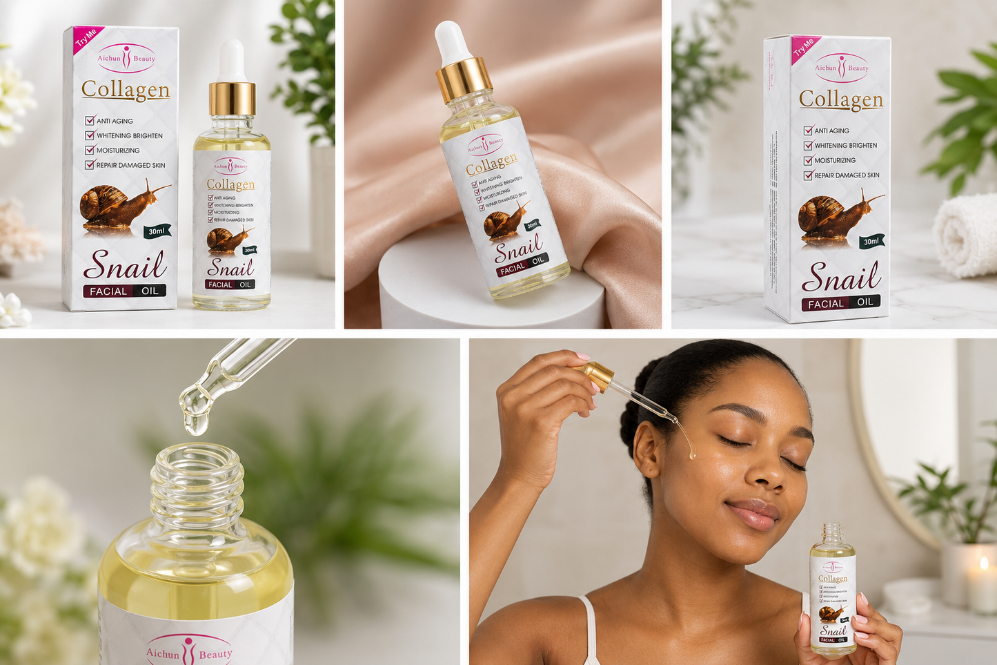 Aichun Beauty Collagen Snail Facial Oil – 30ml