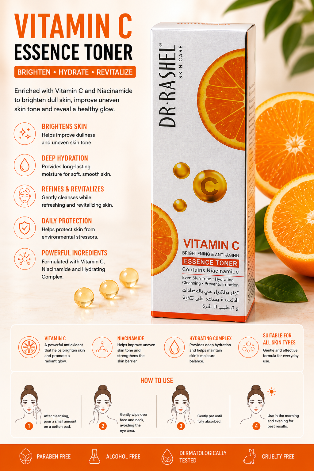 Dr. Rashel Vitamin C Brightening & Anti-Aging Essence Toner – 100ml